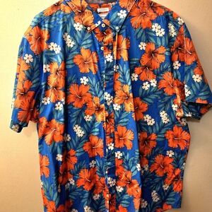 Crown & Ivy Blue and Orange Floral Men's Shirt